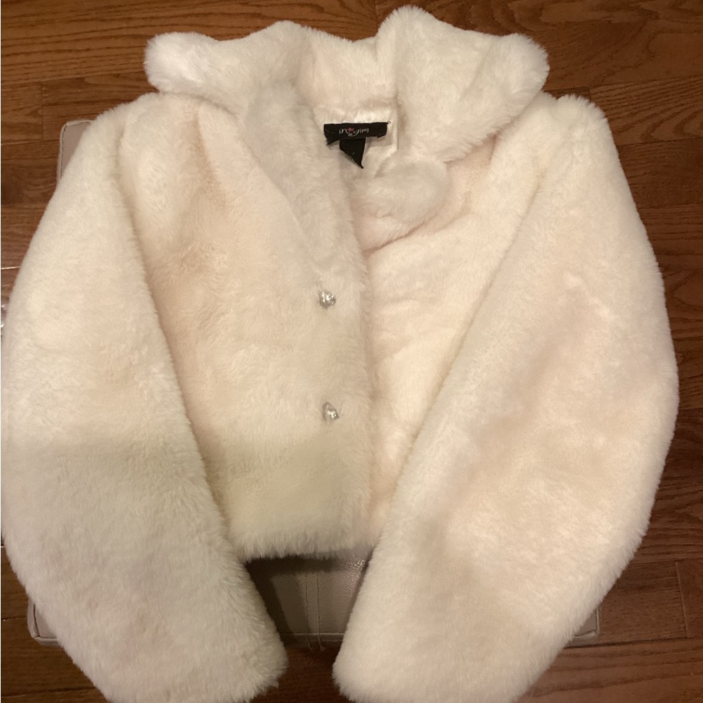 White Faux Fur Kids Jacket - Picture 6 of 10